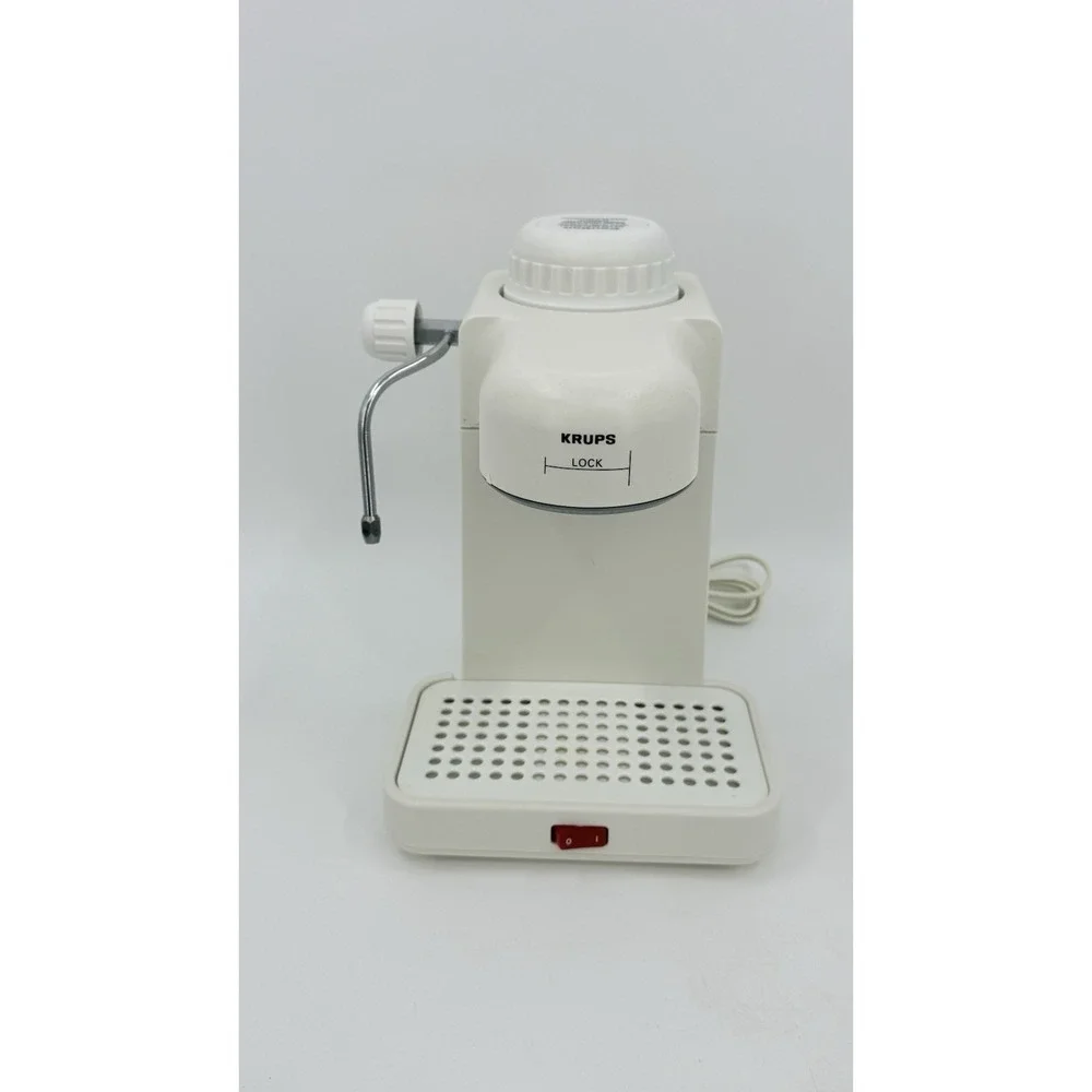 Krups 963 Espresso Mini 4-Cup Cappuccino Machine White Electric Complete & Clean
